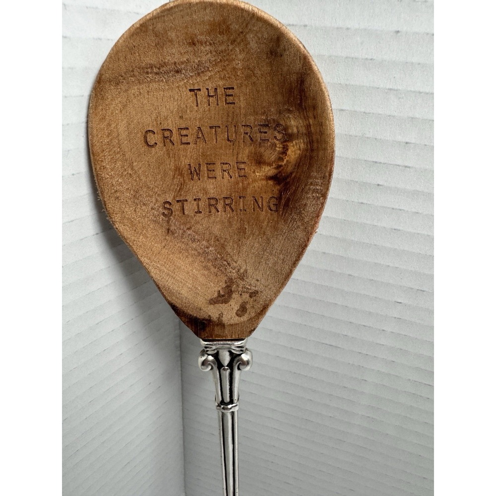 Mud Pie Serving Spoon 12.5 Silver Plated Holiday Twas The Night Before Christmas